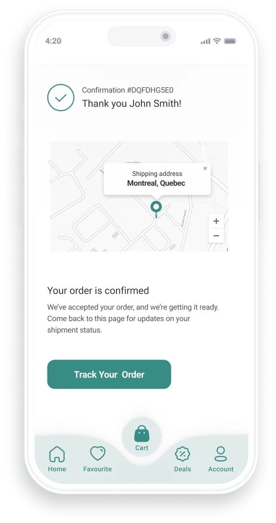 coffeeHouse confirmationMockup