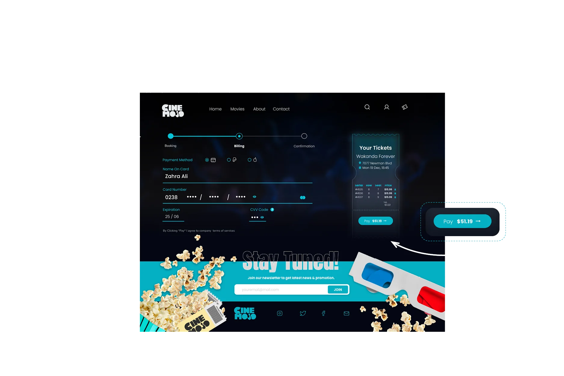 booking flow step 2