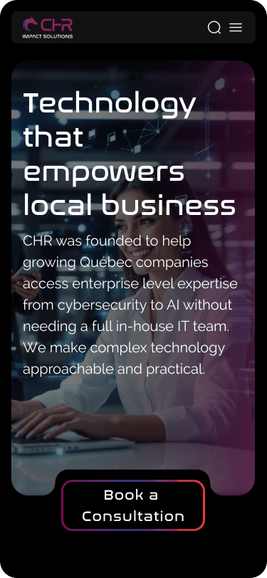 CHR IMPACT SOLUTION WEBSITE design About Mobile