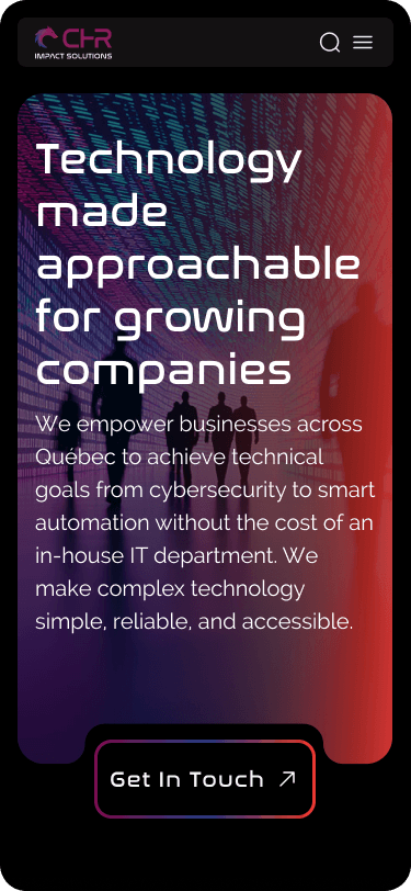 CHR IMPACT SOLUTION WEBSITE design Home Mobile