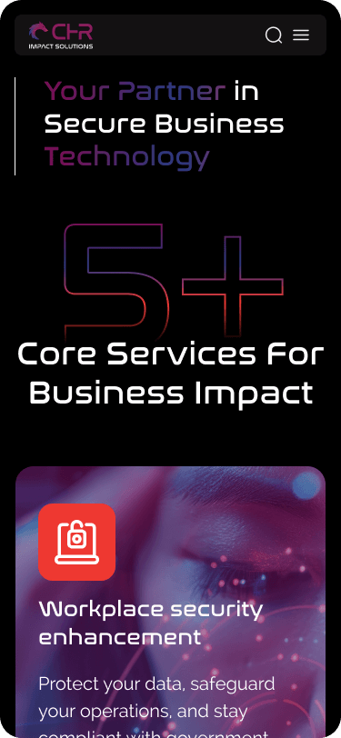 CHR IMPACT SOLUTION WEBSITE design Home2 Mobile
