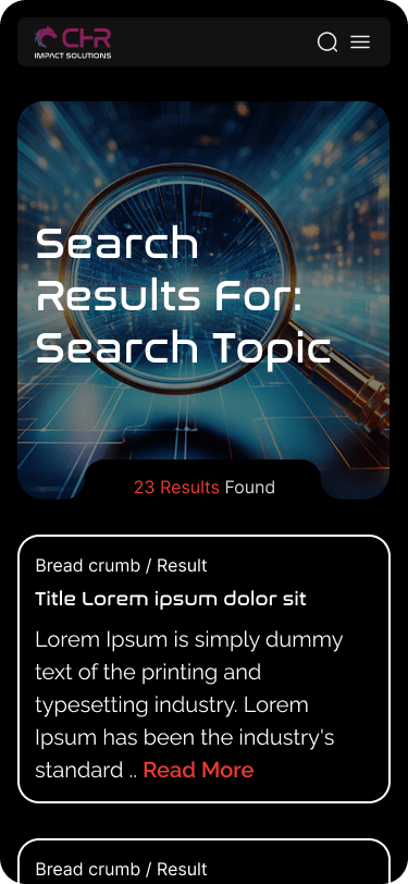 CHR IMPACT SOLUTION WEBSITE design Mobile Search Results