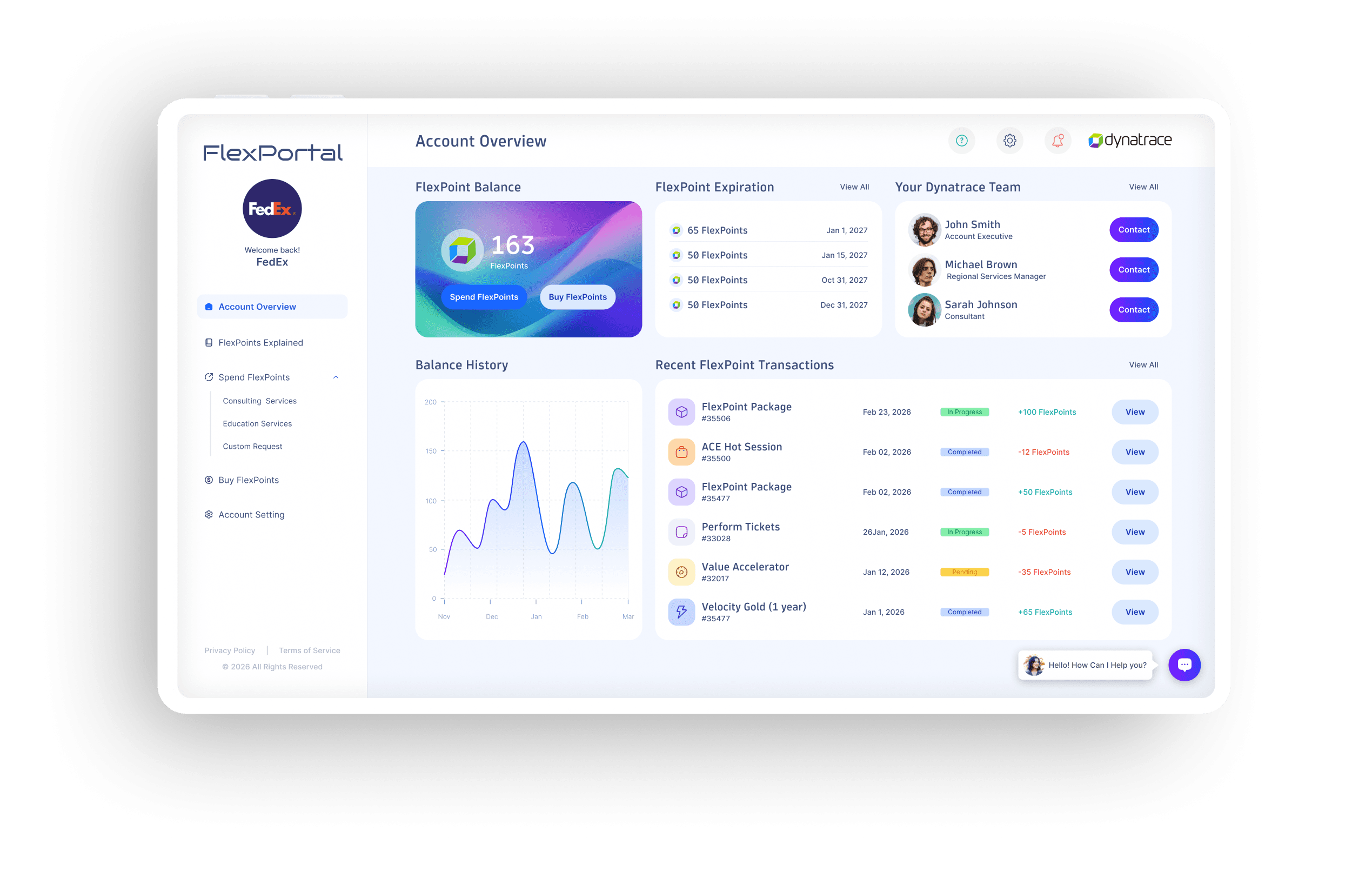 Dynatrace flex portal overview light dashboard on white tablet mockup 1