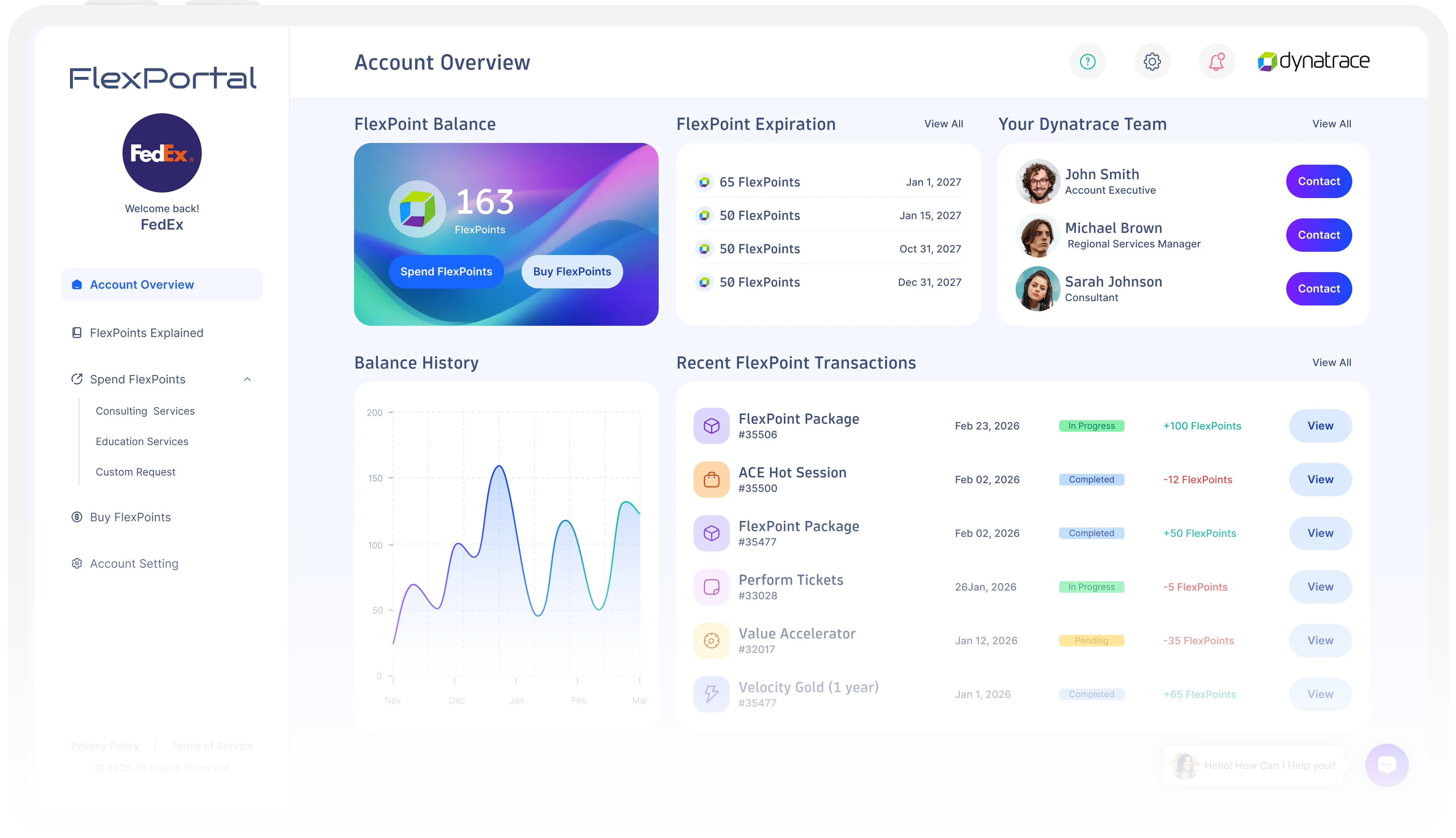 Dynatrace flex portal overview light dashboard on white tablet mockup
