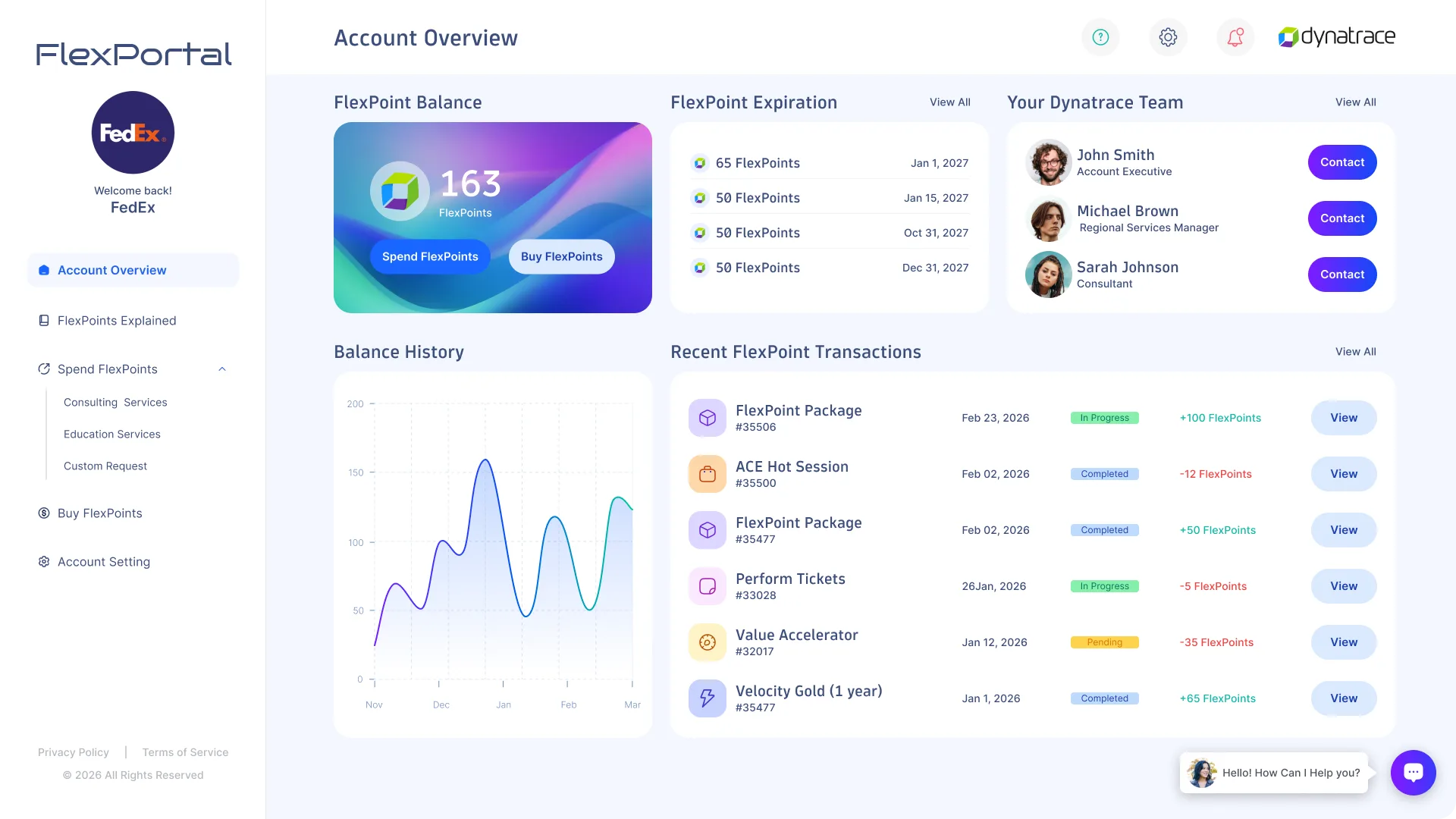 Dynatrace flex portal overview light dashboard