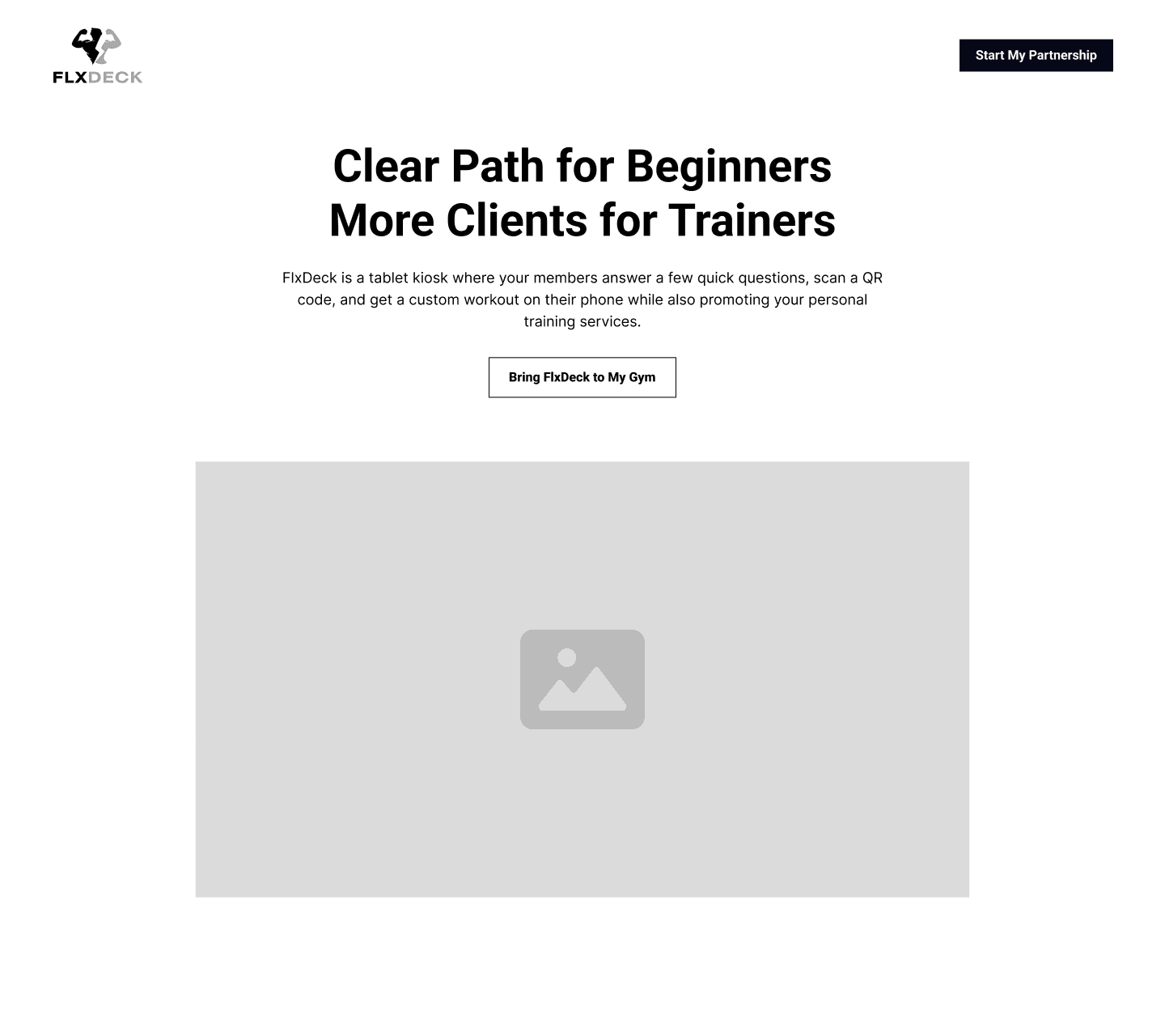FlxDeck landing page wireframe
