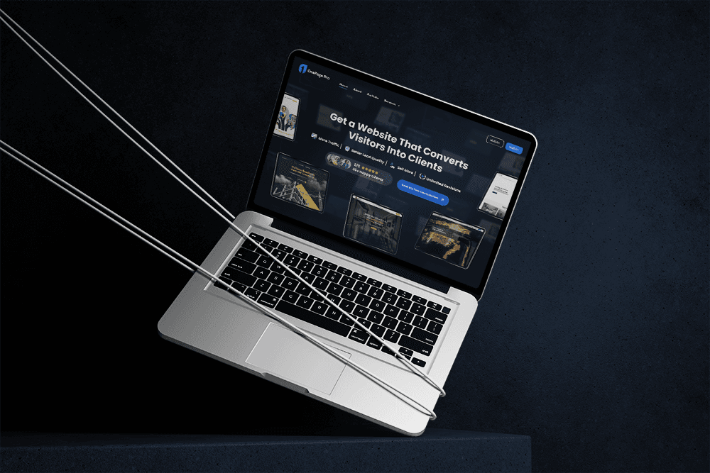 OnePage Pro responsive landing page on mackbook