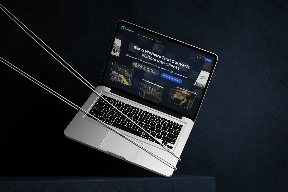 OnePage Pro responsive landing page on mackbook