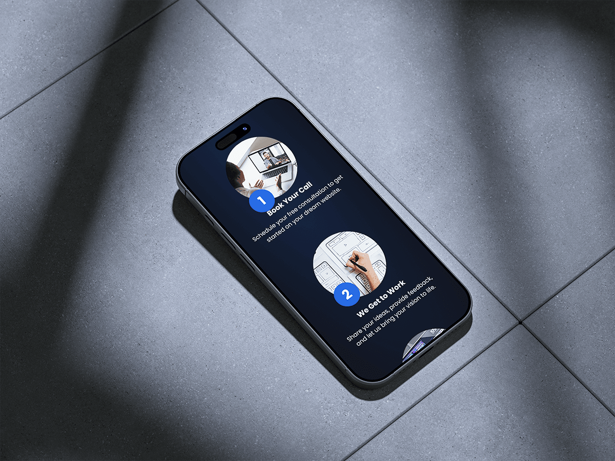 Onepage pro landing page on iphone mpckup