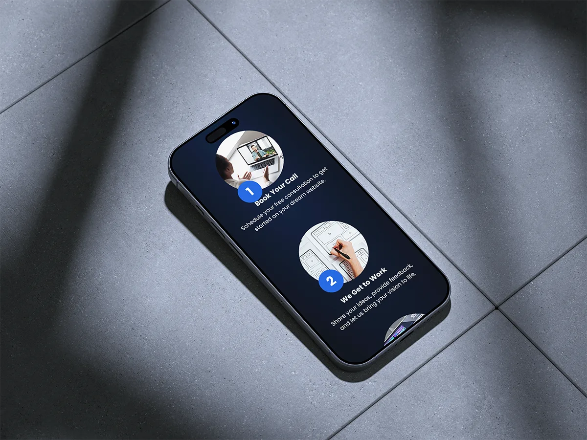 Onepage pro landing page on iphone mpckup