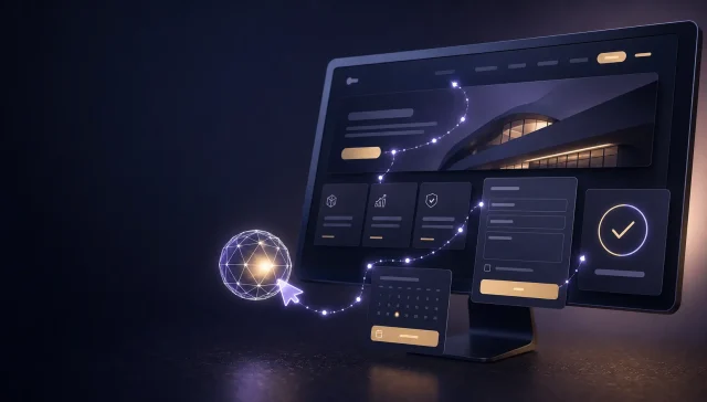 AI agent navigating a business website form and confirming a completed task