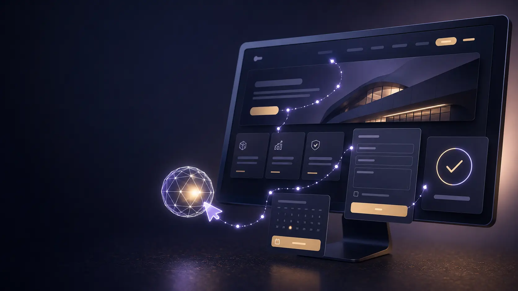 AI agent navigating a business website form and confirming a completed task
