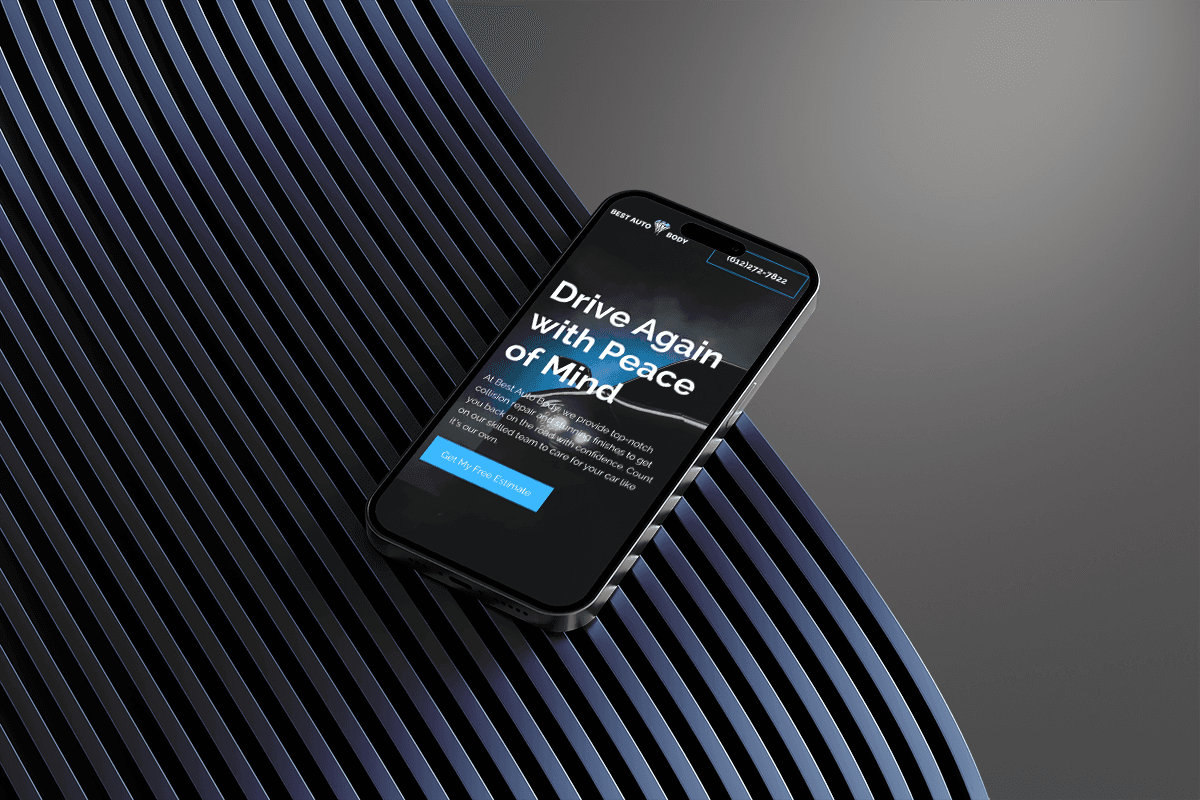 best auto body mobile landing page mockup