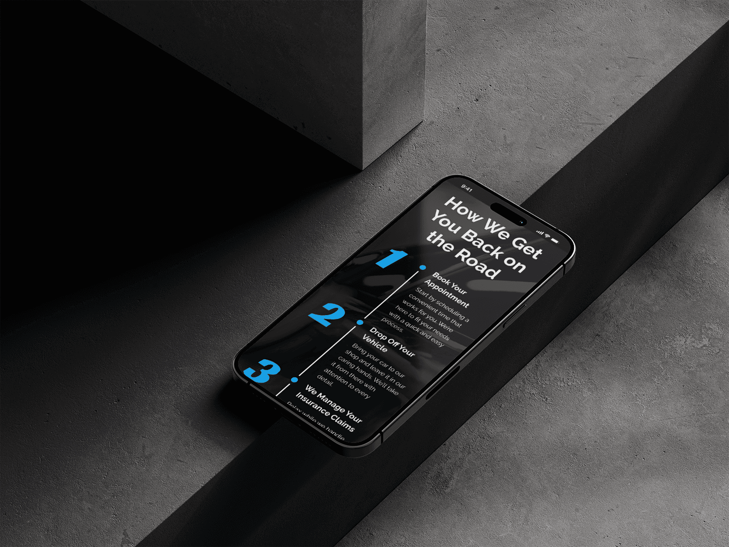 best auto body repair process mobile mockup