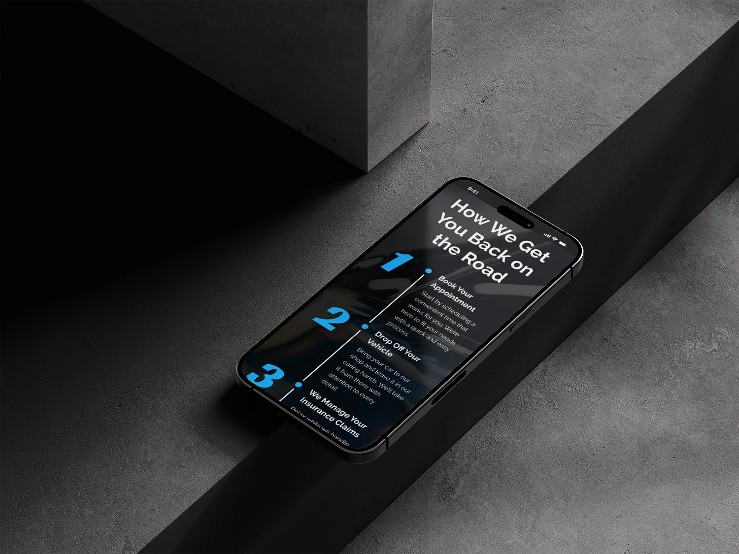 best auto body repair process mobile mockup