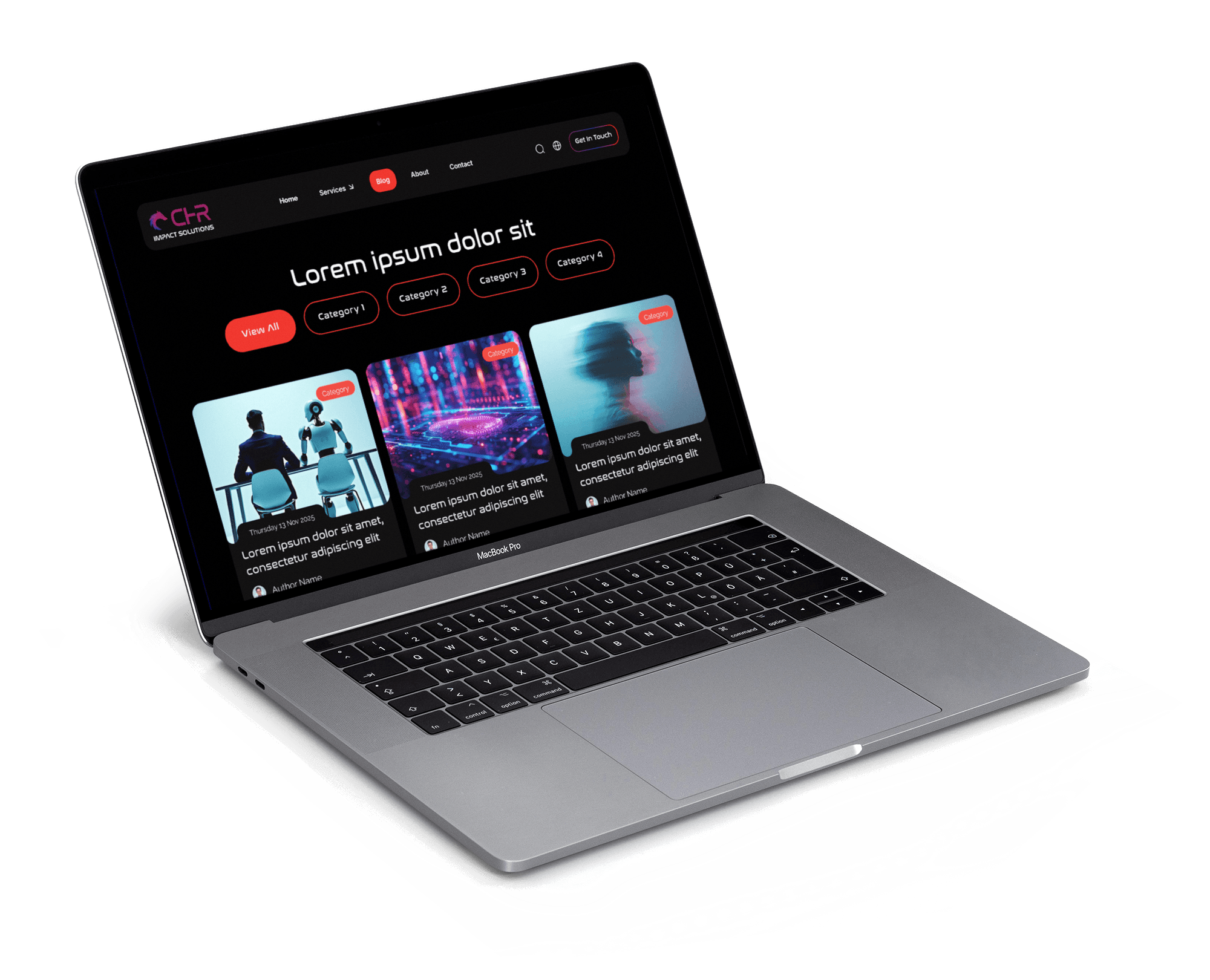 chr impact solutions blog page transparent laptop mockup