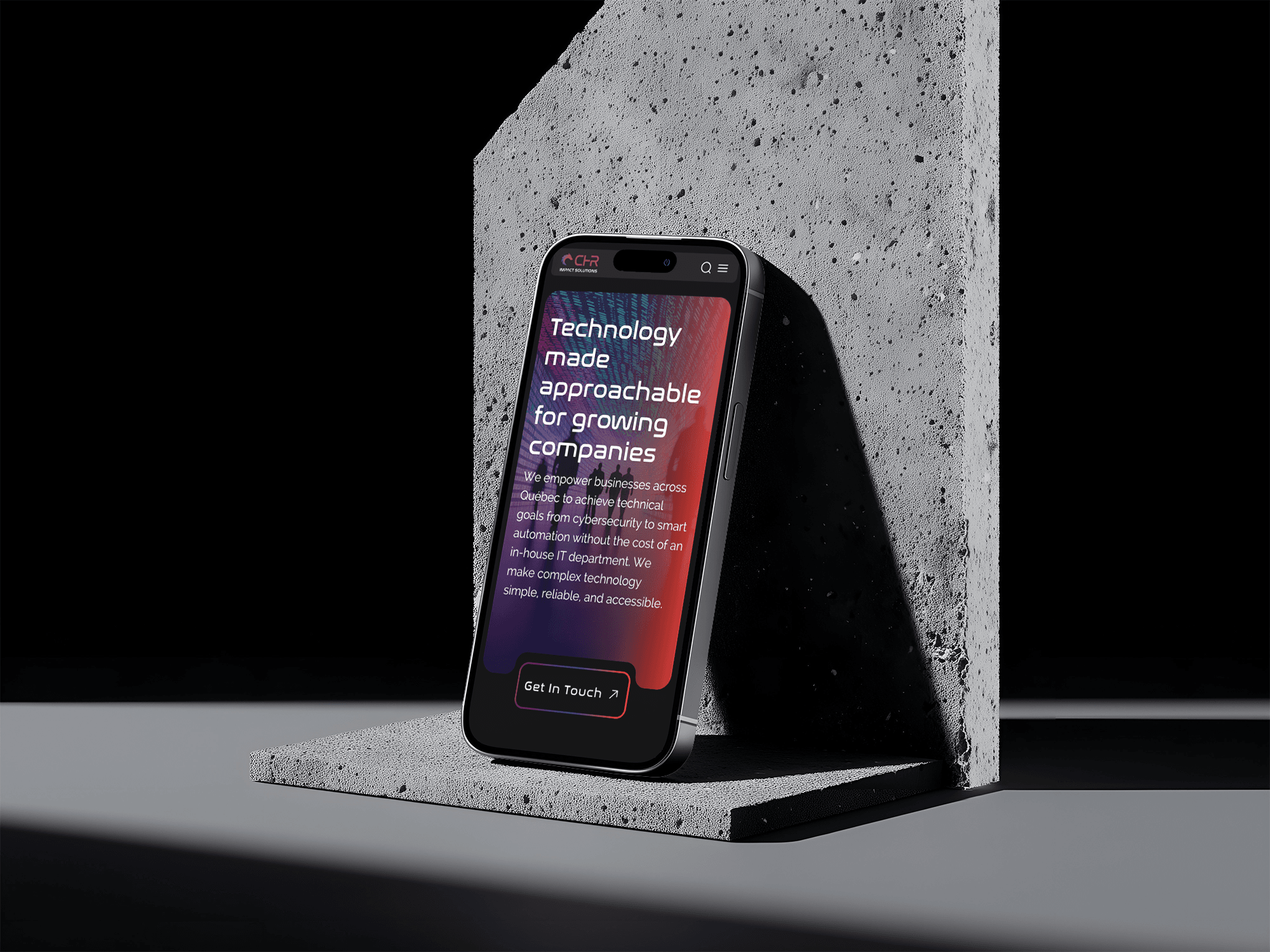 chr impact solutions homepage mobile mockup