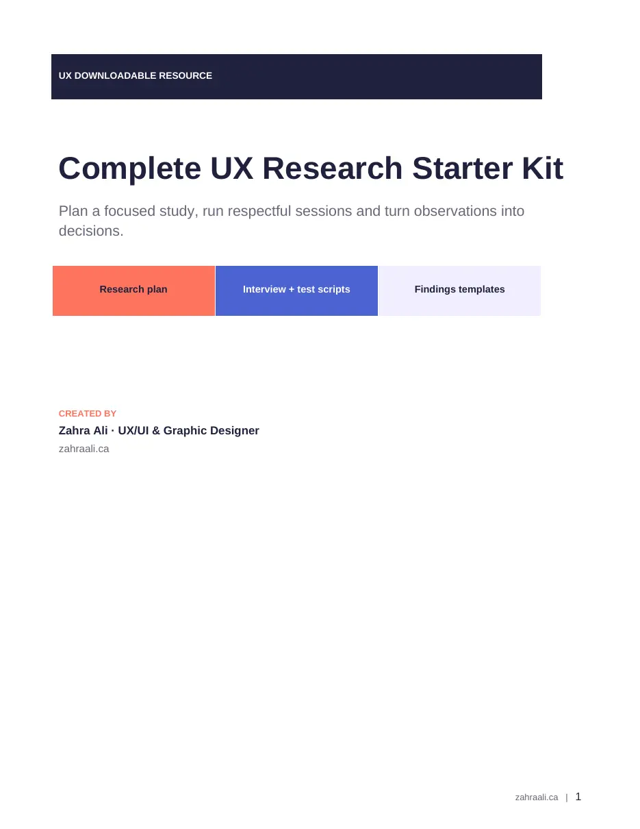 Complete UX Research Starter Kit cover