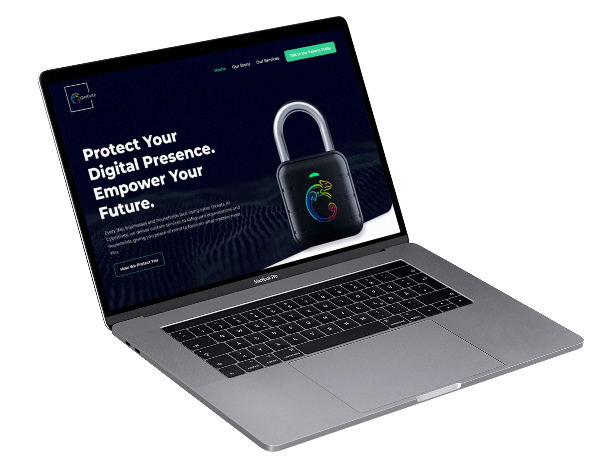 cybertivity homepage transparent laptop mockup