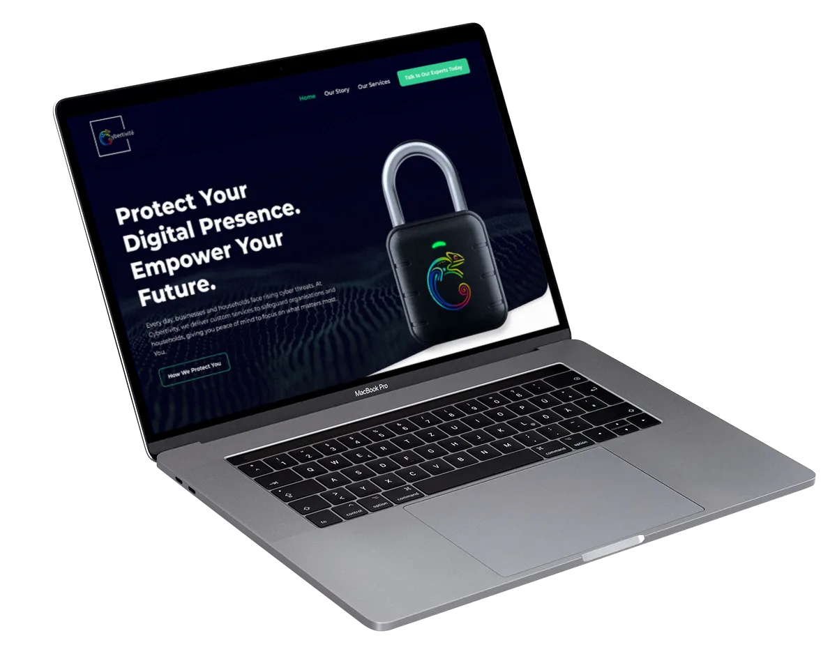 cybertivity homepage transparent laptop mockup