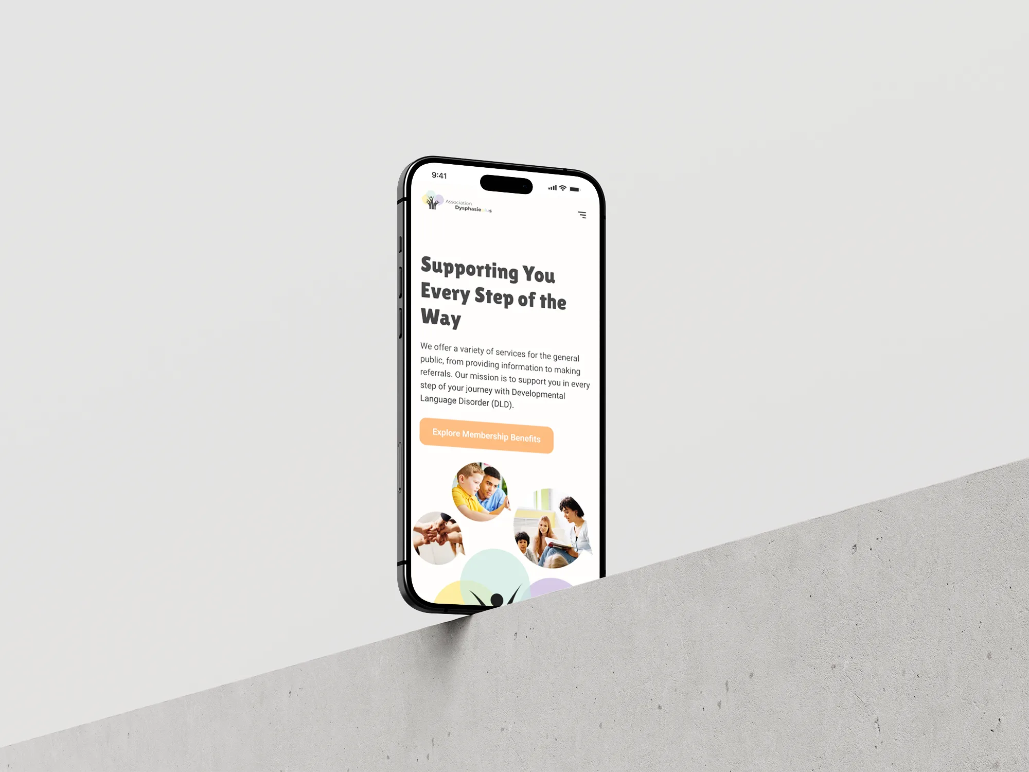 dysphasie plus services mobile mockup
