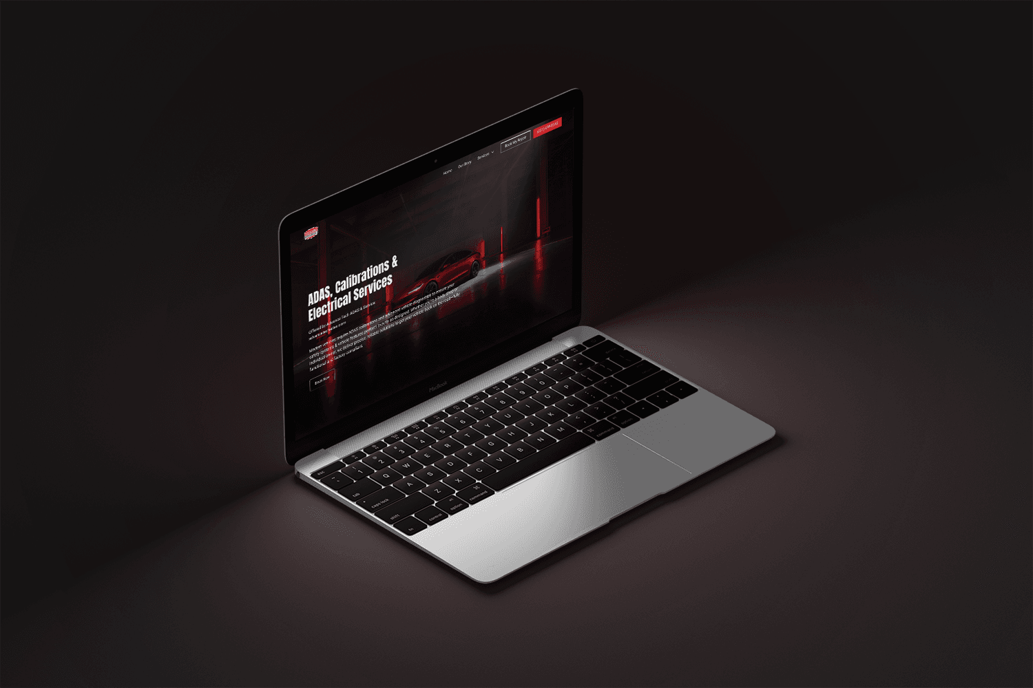 highland collision center adas services laptop mockup