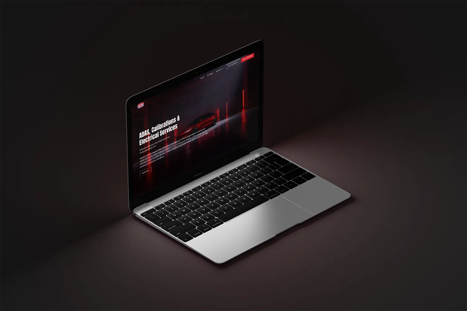 highland collision center adas services laptop mockup