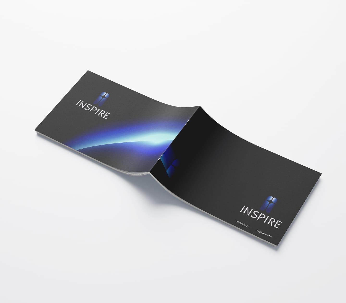 inspire company profile cover spread mockup