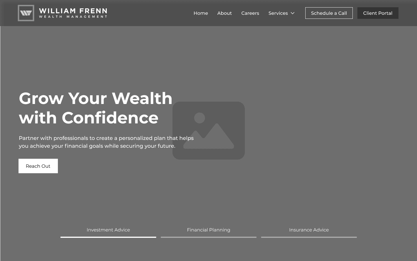 william frenn homepage Wireframe