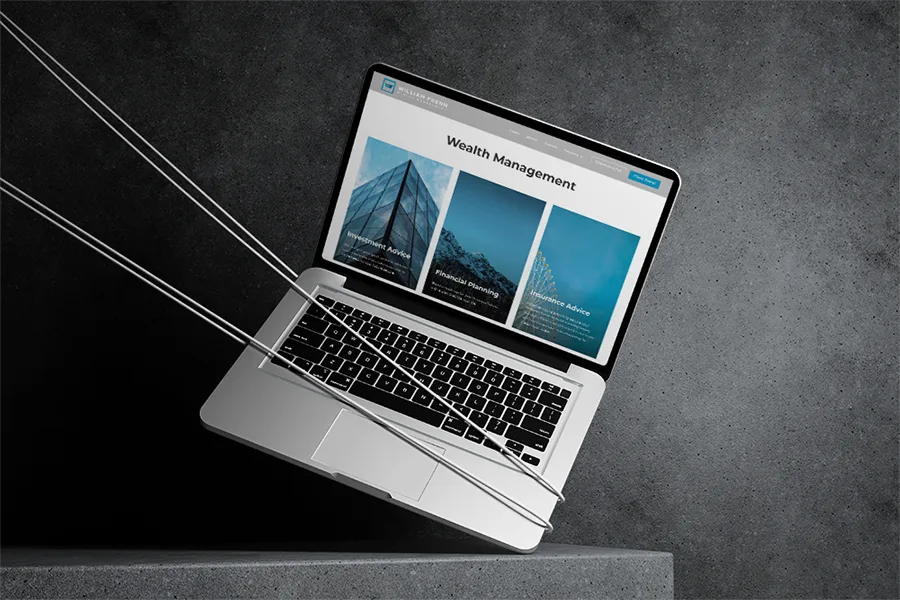 william frenn wealth management homepage macbook mockup