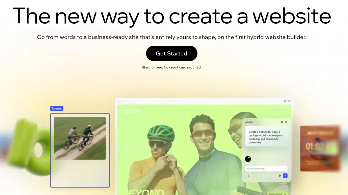 Official Wix hybrid AI website builder interface